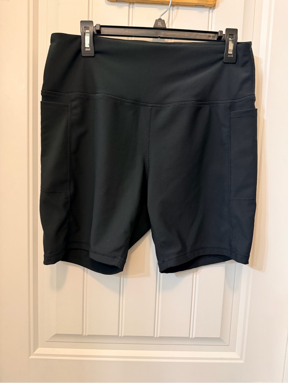Danskin Black High-Waist Bike Shorts with Side Pockets
